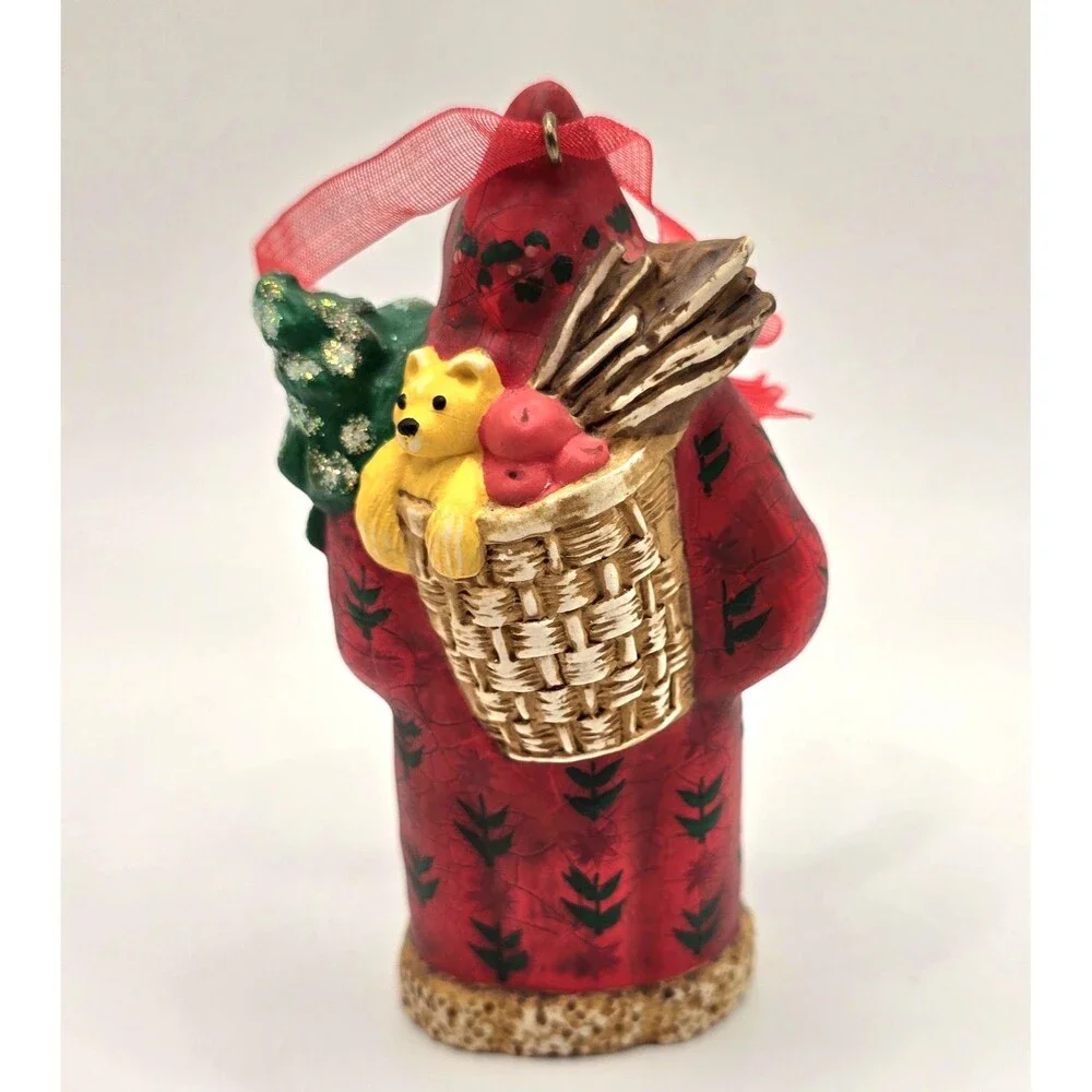 Vintage Hallmark Keepsake Old-World Santa Ornament Chalkware‎ 2001 With Box